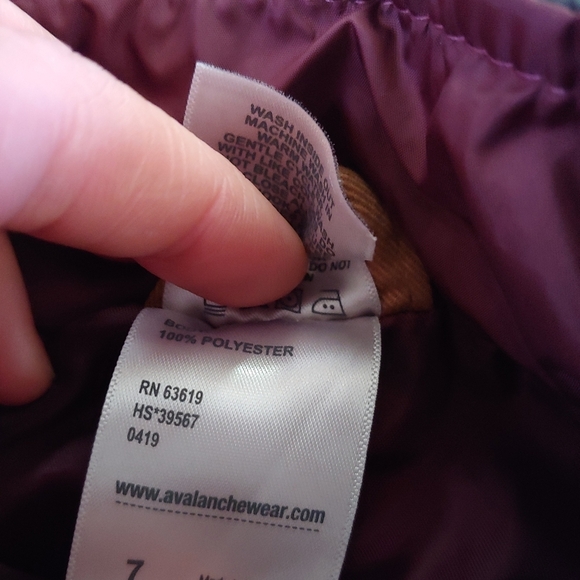 Avalanche Burgundy and Black Puffer Zip-Up Winter Vest Size Kids 7 - Picture 5 of 5